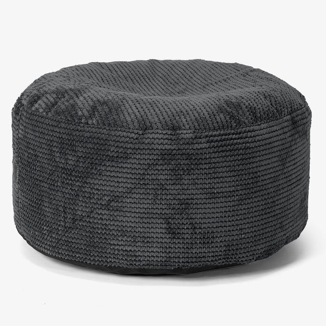 Poggiapiedi Rotondo Grande - Pompon Nero 01
