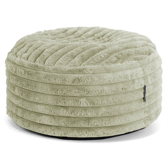 Poggiapiedi Rotondo Grande - Velluto Felpato Ultra Morbido Verde Salvia1