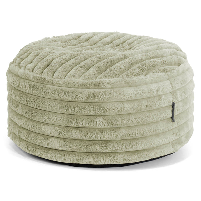 Poggiapiedi Rotondo Grande - Velluto Felpato Ultra Morbido Verde Salvia1