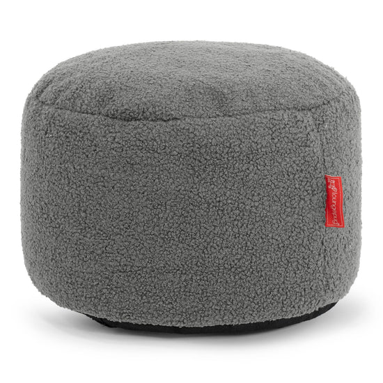 Poggiapiedi Rotondo Piccolo - Bouclé Grigio1