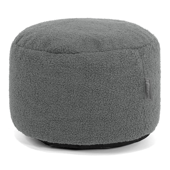 Poggiapiedi Rotondo Piccolo - Bouclé Grigio1