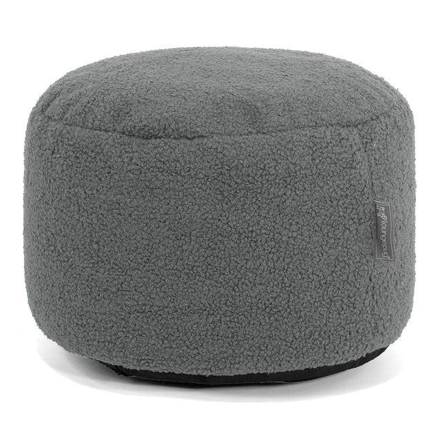 Poggiapiedi Rotondo Piccolo - Bouclé Grigio1