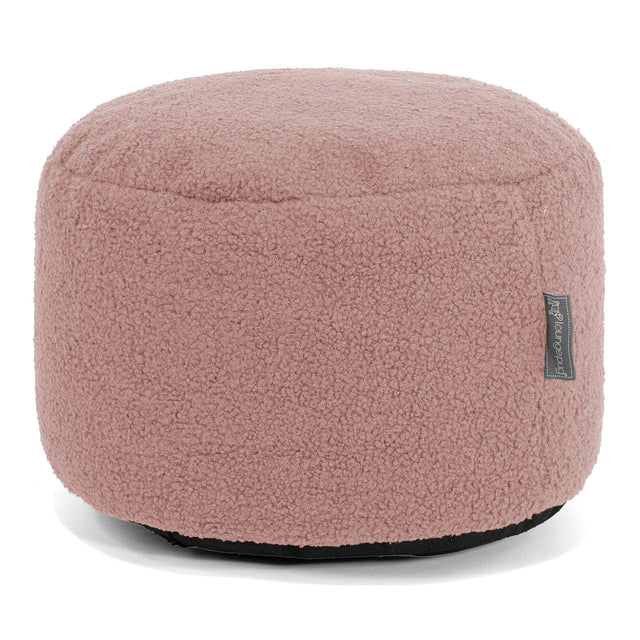 Poggiapiedi Rotondo Piccolo - Bouclé Rosa1