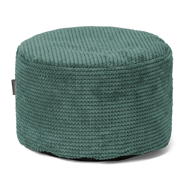 Poggiapiedi Rotondo Piccolo - Pompon Verde Muschio 01