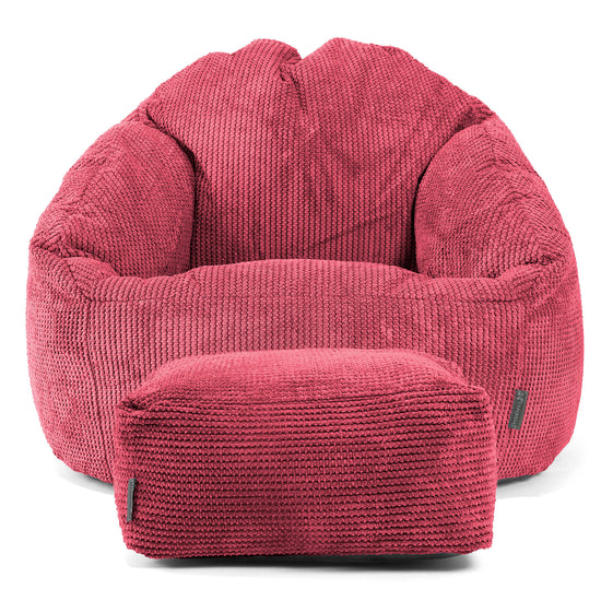 Poltrona a Sacco Bubble - Pompon Rosso pastello 02