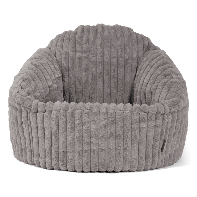 Poltrona a Sacco Bubble - Velluto Felpato Ultra Morbido Grigio 01