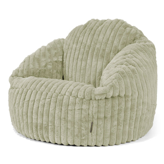 Poltrona a Sacco Bubble - Velluto Felpato Ultra Morbido Verde Salvia 04