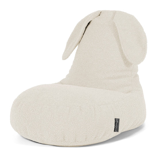 Poltrona Pouf Bambino con Animale Coniglio 2-6 anni - Bouclé Avorio 01