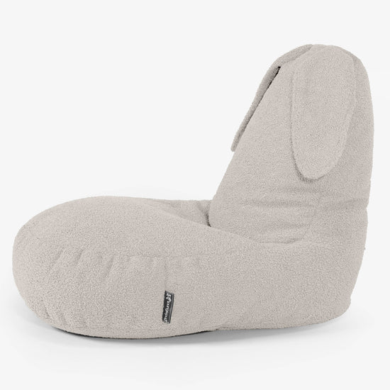 Poltrona Pouf Bambino con Animale Coniglio 2-6 anni - Bouclé Avorio 02