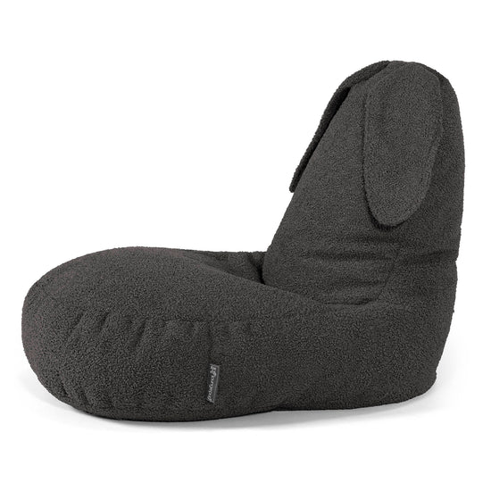 Poltrona Pouf Bambino con Animale Coniglio 2-6 anni - Bouclé Grafite 02