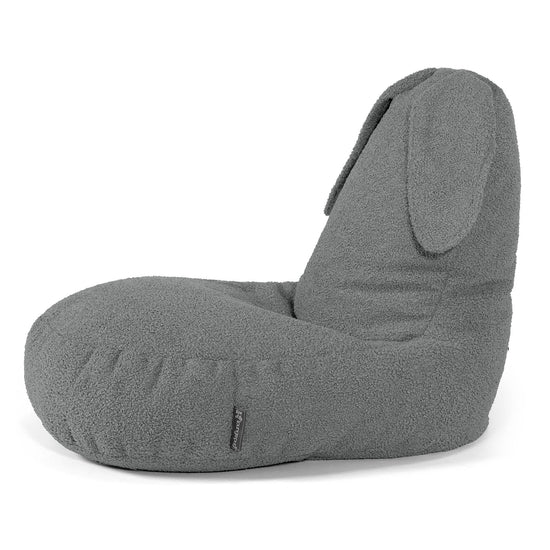 Poltrona Pouf Bambino con Animale Coniglio 2-6 anni - Bouclé Grigio 02