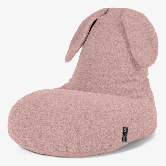 Poltrona Pouf Bambino con Animale Coniglio 2-6 anni - Bouclé Rosa 01