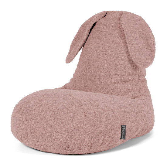 Poltrona Pouf Bambino con Animale Coniglio 2-6 anni - Bouclé Rosa 01