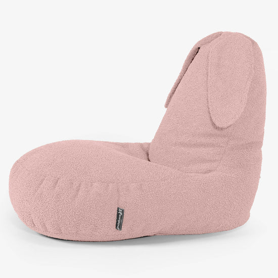 Poltrona Pouf Bambino con Animale Coniglio 2-6 anni - Bouclé Rosa 02