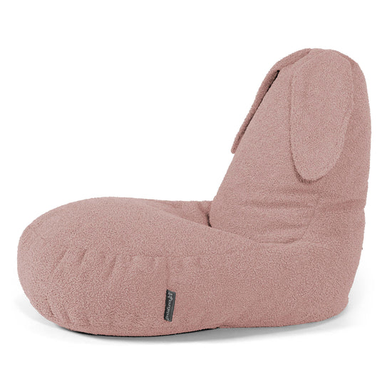 Poltrona Pouf Bambino con Animale Coniglio 2-6 anni - Bouclé Rosa 02