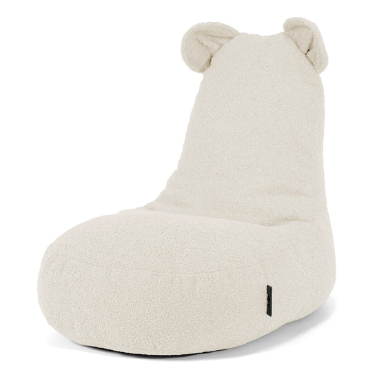 Poltrona Pouf Bambino con Animale Orso 2-6 anni - Bouclé Avorio 01