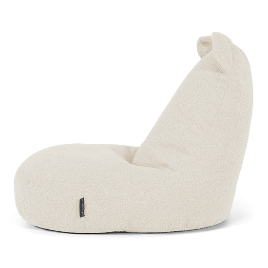 Poltrona Pouf Bambino con Animale Orso 2-6 anni - Bouclé Avorio 02