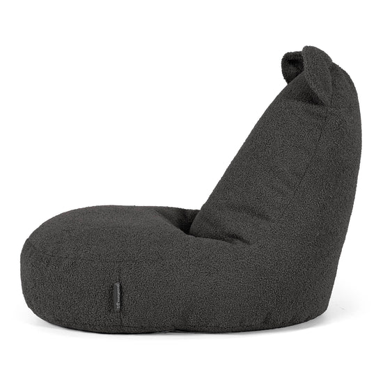 Poltrona Pouf Bambino con Animale Orso 2-6 anni - Bouclé Grafite 02