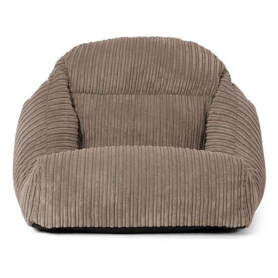Poltrona Pouf da Pavimento Aya - Velluto a Coste Grigio Tortora 02
