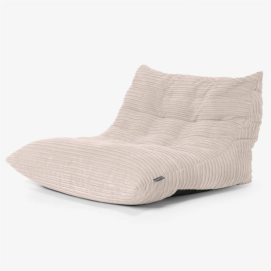 Poltrona Pouf da Pavimento Noah - Velluto a Coste Avorio 02