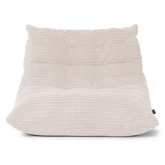 Poltrona Pouf da Pavimento Noah - Velluto a Coste Avorio 01