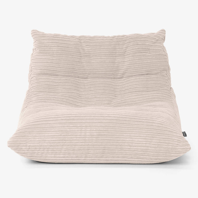 Poltrona Pouf da Pavimento Noah - Velluto a Coste Avorio 01
