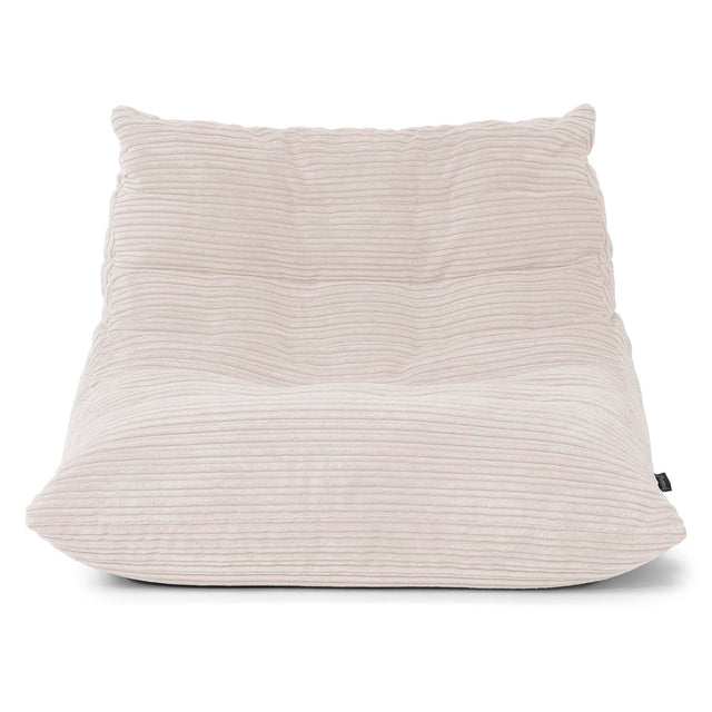 Poltrona Pouf da Pavimento Noah - Velluto a Coste Avorio 01