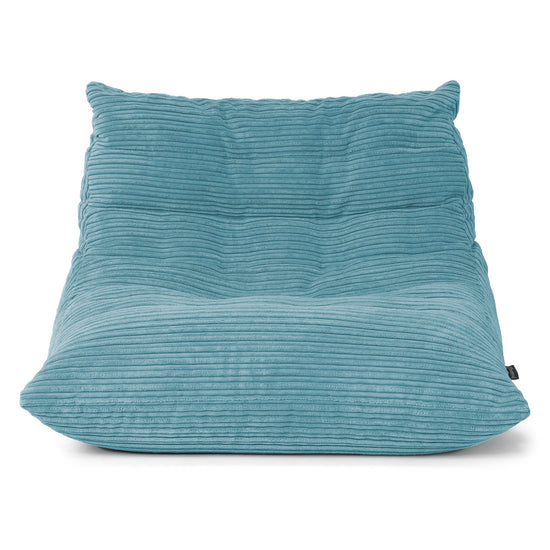 Poltrona Pouf da Pavimento Noah - Velluto a Coste Egeo Blu 01