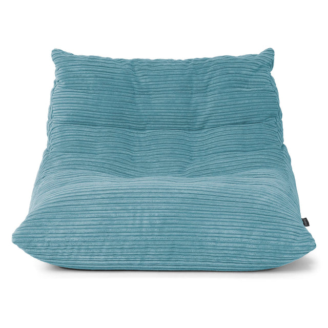 Poltrona Pouf da Pavimento Noah - Velluto a Coste Egeo Blu 01