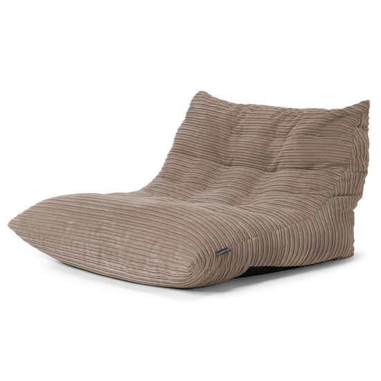 Poltrona Pouf da Pavimento Noah - Velluto a Coste Grigio Tortora 02