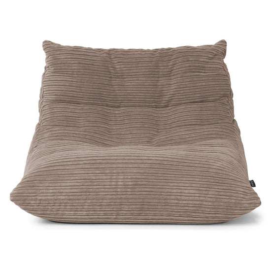 Poltrona Pouf da Pavimento Noah - Velluto a Coste Grigio Tortora 01