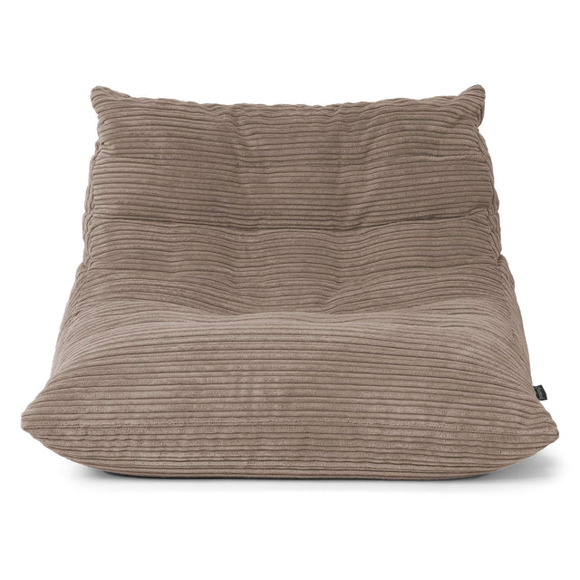 Poltrona Pouf da Pavimento Noah - Velluto a Coste Grigio Tortora 01