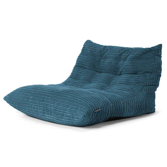 Poltrona Pouf da Pavimento Noah - Velluto a Coste Navy 02