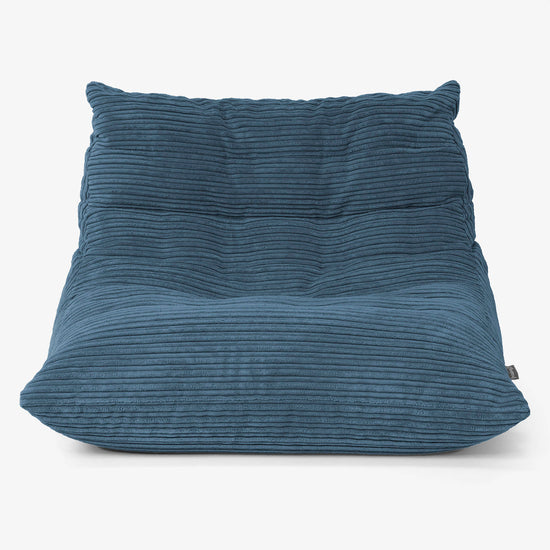 Poltrona Pouf da Pavimento Noah - Velluto a Coste Navy 01
