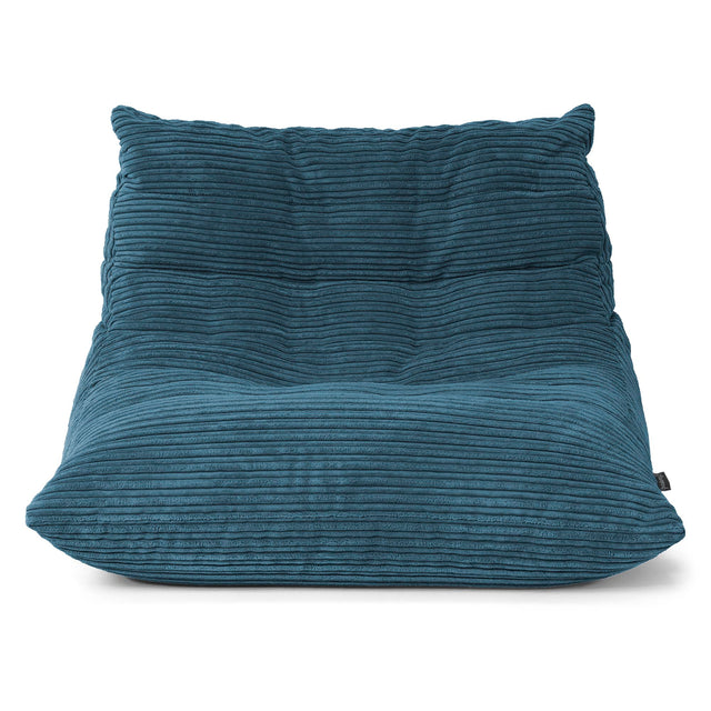 Poltrona Pouf da Pavimento Noah - Velluto a Coste Navy 01
