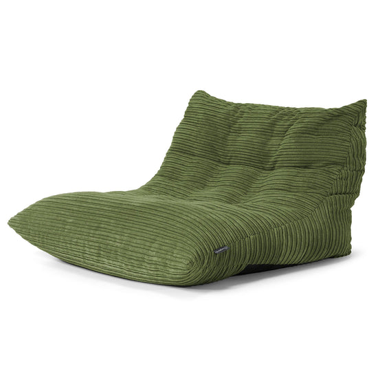 Poltrona Pouf da Pavimento Noah - Velluto a Coste Verde Foresta 02