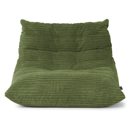 Poltrona Pouf da Pavimento Noah - Velluto a Coste Verde Foresta 01
