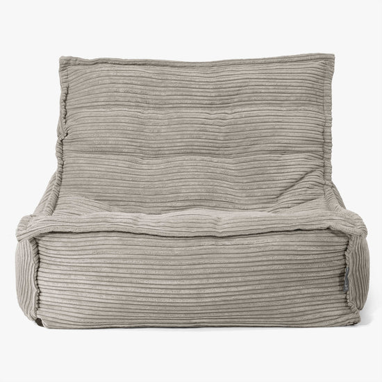 Poltrona Pouf da Pavimento Oliver - Velluto a Coste Visone 02