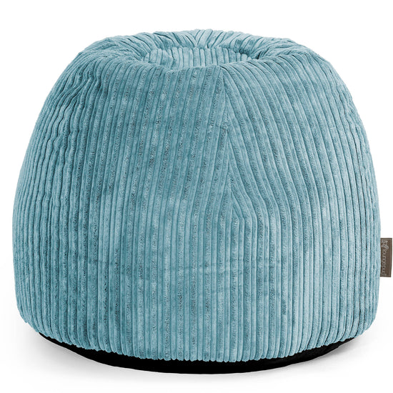 Pouf Sgabello per Toeletta - Velluto a Coste Egeo Blu - 01