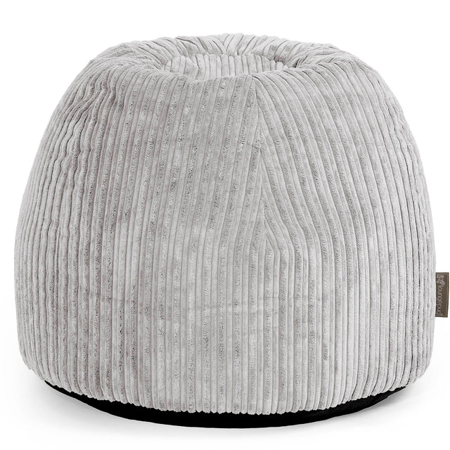 Pouf Sgabello per Toeletta - Velluto a Coste Grigio Argento - 01