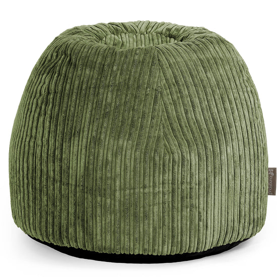 Pouf Sgabello per Toeletta - Velluto a Coste Verde Foresta - 01