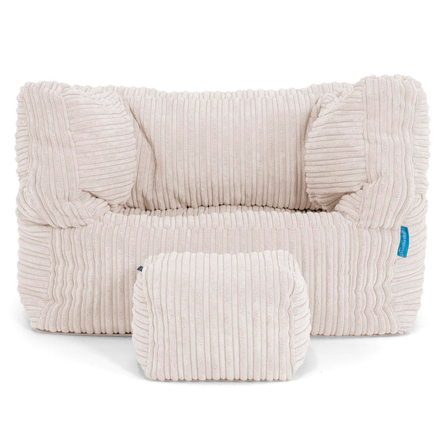 Poltrona Pouf Sacco Albert per Bambini 1 a 5 anni - Velluto a Coste Avorio 03