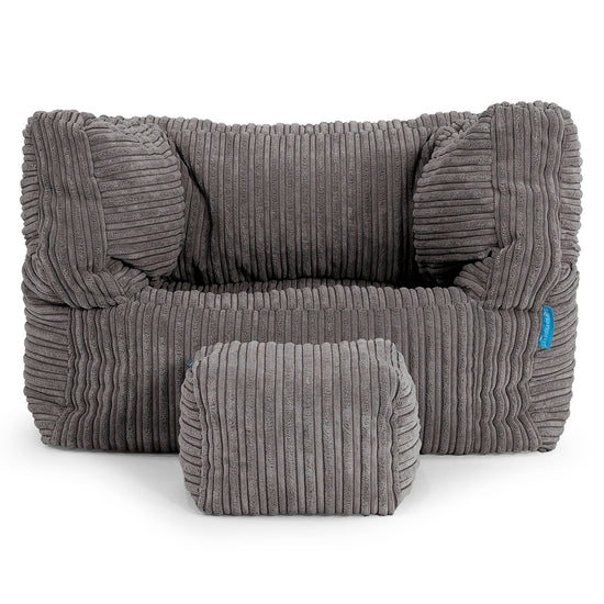 Poltrona Pouf Sacco Albert per Bambini 1 a 5 anni - Velluto a Coste Grafite 03
