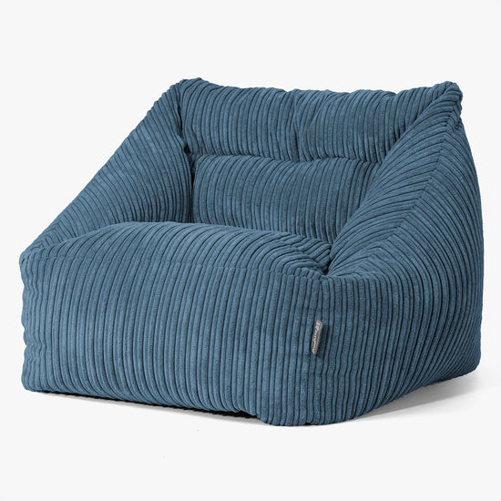Poltrona Pouf Sacco Maya - Velluto a Coste Navy 01