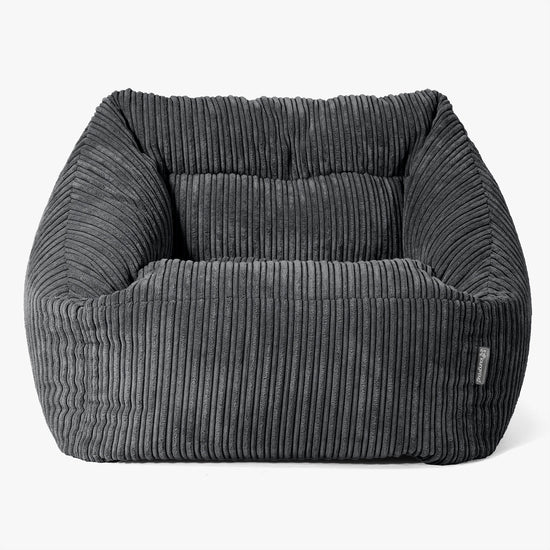 Poltrona Pouf Sacco Maya - Velluto a Coste Nero 03