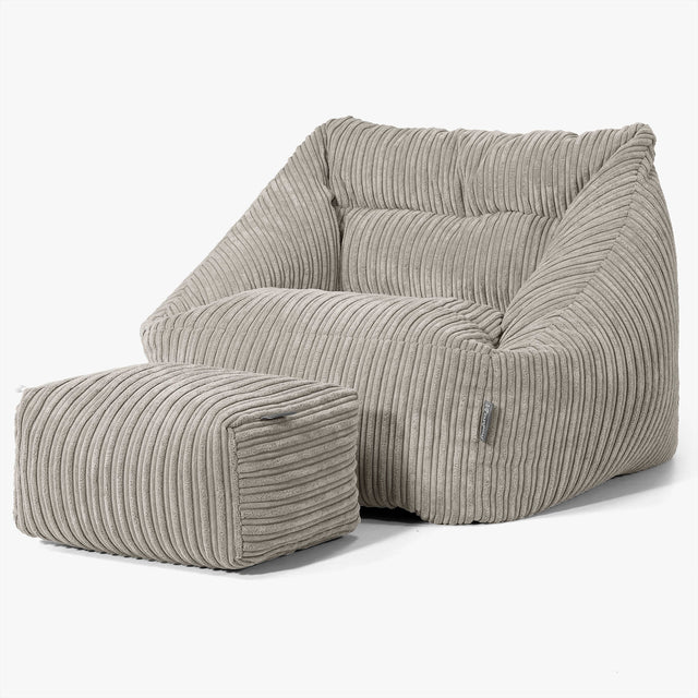 Poltrona Pouf Sacco Maya - Velluto a Coste Visone 02