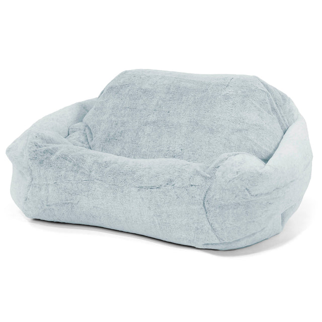 Poltrona Pouf Sacco Sabine - Eco-pelliccia di Coniglio Azzurro Polvere 01