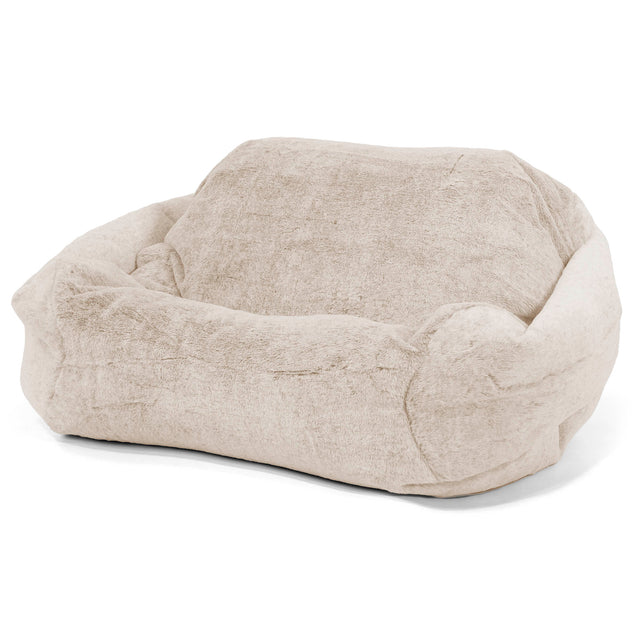 Poltrona Pouf Sacco Sabine - Eco-pelliccia di Coniglio Marrone dorato 01