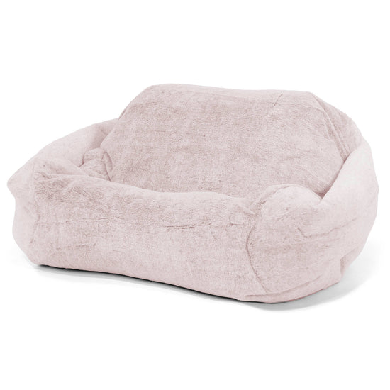 Poltrona Pouf Sacco Sabine - Eco-pelliccia di Coniglio Rosa Antico 01