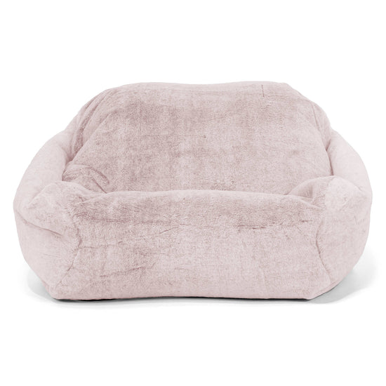 Poltrona Pouf Sacco Sabine - Eco-pelliccia di Coniglio Rosa Antico 02